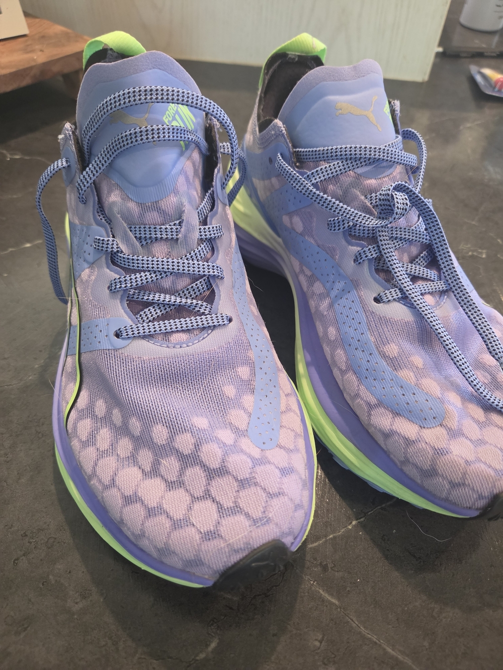 Puma Women's Lavender and Lime Mesh Running Shoes